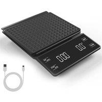 NESTLUNE Digital Coffee Scale with Timer & LED Display High Precision in Black | Size: 100 cm x 100 cm