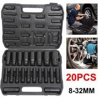 SPETLEK 20PCS Deep Impact Socket Set in Black | Size: 10000mm x 520mm