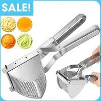 FLAVORA Steel Potato Ricer Puree Masher Juicer Vegetable Fruit Press Maker in Silver | Size: 100 cm x 100 cm