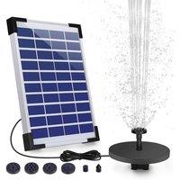 FLAVORA Solar Fountain Pump 5W Panel Solar Water Pump Water Fountain in Black | Size: 100 cm x 15 cm