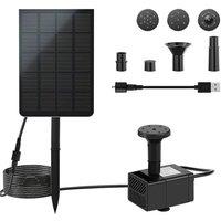 FLAVORA Solar Panel Powered Water Feature Pump for Pond Aquarium Fountain in Black | Size: 100 cm x 100 cm