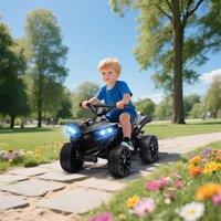 AIYAPLAY 6V Kids ATV, Battery Powered Ride on Car for Ages 3-8 Years in Black