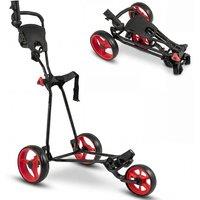 NESTLUNE Folding Golf Pull Trolley 3 Wheels Golf Push Cart lightweight in Red | Size: 0-18 m