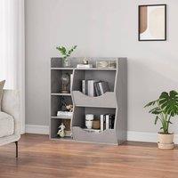 VOGREX Kids Toy Storage Organizer, 5-Cubby Wooden in Grey