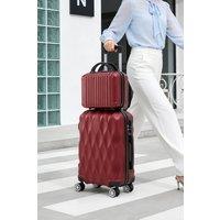 SHEONLY 2-Piece Hard Shell Travel Suitcases Luggage Set in Red