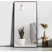 CASSILANDO Large 165cm Black Floor Mirror 60cm Wide Aluminum Alloy Frame Leaning | Size: 165 cm x 60 cm x 1.4 cm