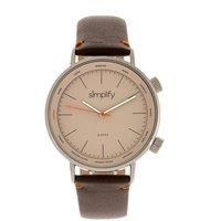 Simplify The 3300 Leather-Band Watch in Grey