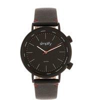Simplify The 3300 Leather-Band Watch in Black