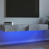 Berkfield Home TV Cabinets with LED Lights 2 pcs Concrete Grey 60x35x15.5 cm