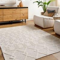 Livabliss Hygge-Hand Woven Wool Global Rug in Cream | Size: 150 cm x 230 cm