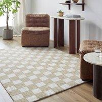 Livabliss Klopp-Hand Tufted Grey Green Beige Wool Checkered Living Bedroom Rug | Size: 185 cm x 275 cm