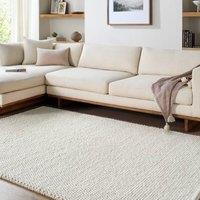 Livabliss Hazar-Hand Woven Cream Beige Taupe Charcoal Wool Global Living Rug | Size: 185 cm x 275 cm