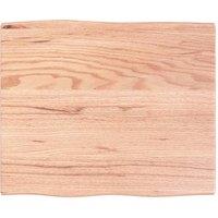 Berkfield Home Table Top Light Brown 60x50x2 cm Treated Solid Wood Oak Live Edge | Size: 60 x 50 x 2 cm
