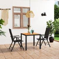 Berkfield Home 3 Piece Garden Dining Set Black & Brown