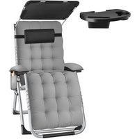 tectake Sun Lounger Cirrus in Light Grey | Size: 1 Seater