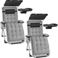 tectake Sun Lounger Cirrus in Light Grey | Size: 2 Seater