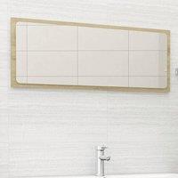 Berkfield Home Bathroom Mirror Sonoma Oak 100x1.5x37 cm Engineered Wood in Brown