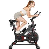 Armadadeals Stationary Exercise Bike with LCD Monitor & Silent Belt Drive in Black | Size: 8kg