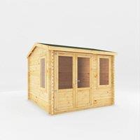 Mercia 3 x 3 m Home Office Elite 28 mm Log Cabin - L314.3 x W303.2 x H260 cm in Brown