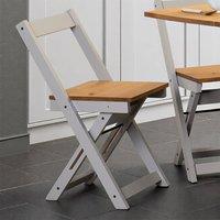 Seconique Santos Folding Chair (Box of 2) Grey Slate/Distressed Waxed Pine