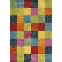 Desire Rugs Rio Geometric Living Room Shaggy Area Rug Multi -Rubix | Size: 200 cm x 290 cm