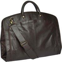 House of Leather Real Leather Suit Carrier Garment Travel Bag HOL933 Black in Brown | Size: Large