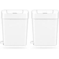 ProKleen 22L Sanitary Waste White Bin with Foot Pedal x2 | Size: 2 Pack