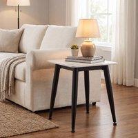 FWStyle Monaco Sintered Stone White Sofa End Lamp Table Scratch Resistant