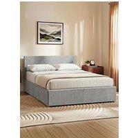 Home Discount Vida Designs Veronica Double Ottoman Bed Frame Velvet Fabric UKFR in Light Grey