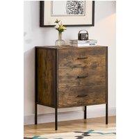 Home Discount Vida Designs Brooklyn 3 Drawer Bedside Cabinet Chest Of Drawers Storage Bedroom Furniture in Dark Brown
