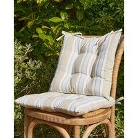 Dibor Set of 2 Traditional Striped Outdoor Chair Seat Pads Garden Furniture Cushions L40cm x W40cm in Grey | Size: 40 cm x 40 cm