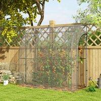 OUTSUNNY 214x118x212cm Outdoor Walk-In Lean to Wall Tunnel Greenhouse with Roll Up Doors in Clear | Size: 214 x 118 x 212 cm