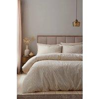 Appletree 'Geo Jacquard' Woven Jacquard Duvet Cover Set in Natural | Size: Super King