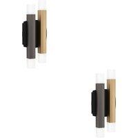 Loops 2 PACK Stylish Black, Grey, & Brown Indoor Wall Light for Home Dcor