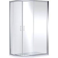 Balterley Ellenhall 8mm Glass Offset Quadrant Shower Enclosure, 1200x800mm in Silver