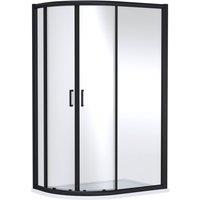 Balterley Ellenhall 8mm Glass Offset Quadrant Shower Enclosure, 1200x800mm in Black