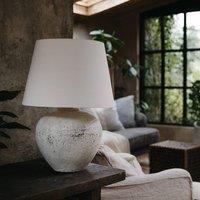 Wyld Haus Venice Large Aged Grey Stone Ceramic Table Lamp Speckled Finish