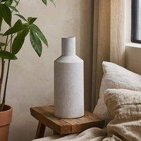 Wyld Haus Terra White Stoneware Textured Bottle Vase in Stone