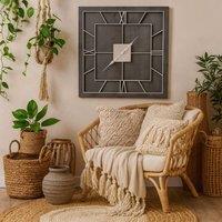Wyld Haus Minimalist Square Wall Clock Roman Numerals in Silver