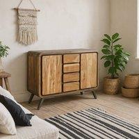 Wyld Haus Los Angeles Reclaimed Wood & Metal Large Sideboard 4 Drawers 2 Doors in Brown