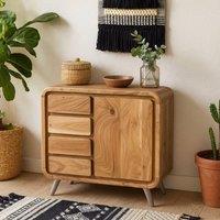Wyld Haus Los Angeles Reclaimed Wood & Metal Sideboard Medium 4 Drawers 1 Door in Brown