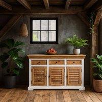 Wyld Haus Alington Solid Mango Wood Sideboard White & Natural in Brown