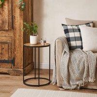 Wyld Haus El Paso Small Round Side Table Matt Black Steel Base in Natural