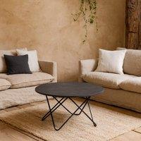 Wyld Haus Turin Black Marble Effect Round Coffee Table Geometric Matte Black