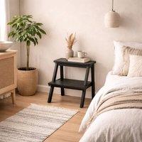 Wyld Haus Cork Black Wooden Stool Compact Decorative Seat L43 x D39 x H45cm