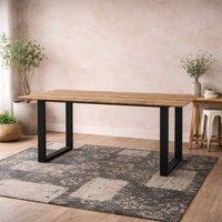 Wyld Haus Sazzuma Rectangular Dining Table Wood Effect Top in Natural