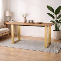 Wyld Haus Sazzuma Rectangular Dining Table Wood Effect Top in Natural