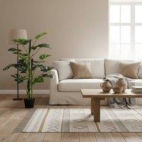 Wyld Haus Nalale Lumo Set of 2 Artificial Monstera Style Trees Cheese Leaf in Green