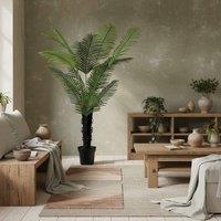 Wyld Haus Seta 175cm Artificial Areca Palm in Weighted Pot Layered Leaf Detail in Green