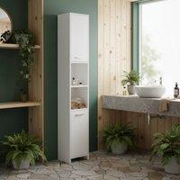 Wyld Haus Ridila Tall White Storage Cabinet Adjustable Shelves L30 x D30 x